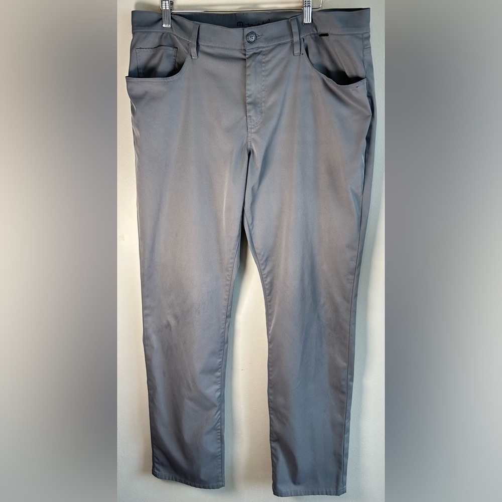 Travis Mathew Men 36X31 Light Gray Stretch Lightweight Travel Casual Golf Pants
